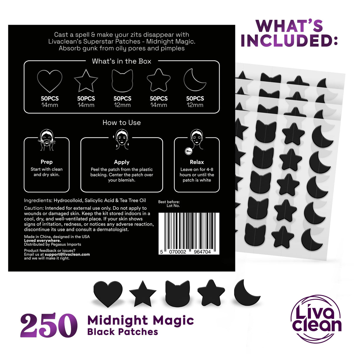 LivaClean Black Star Pimple Patches packaging
