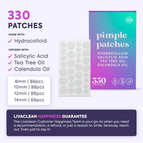 LivaClean Pimple Patches showing different sizes available