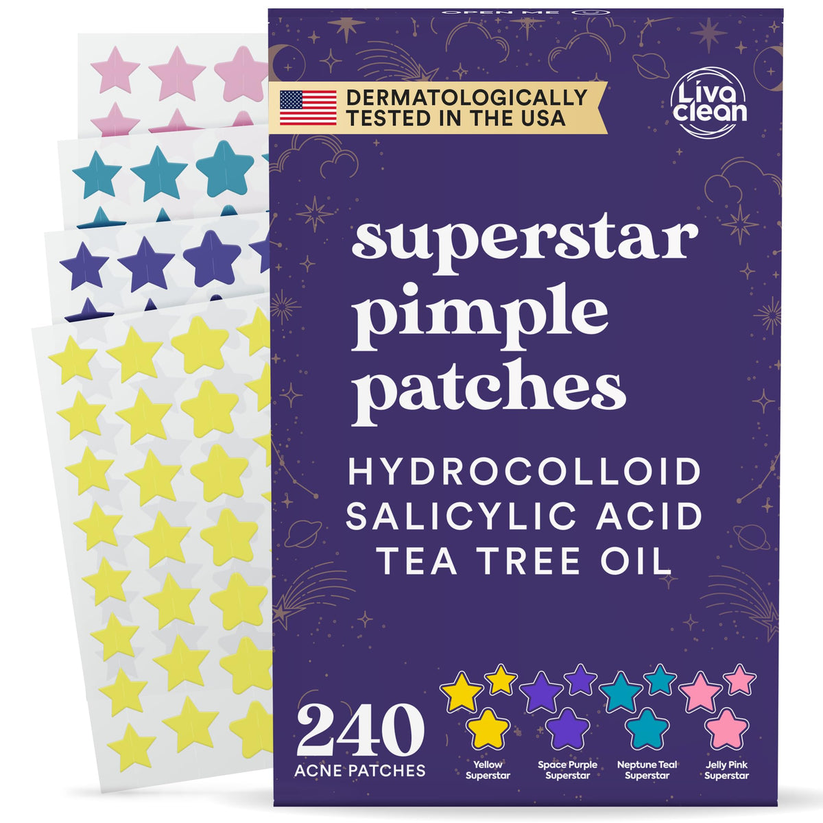 LivaClean Star Pimple Patches 240CT packaging front view