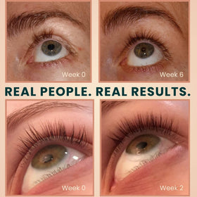 Live Fraiche Organic Castor Oil Eyelash Growth Serum on a vanity