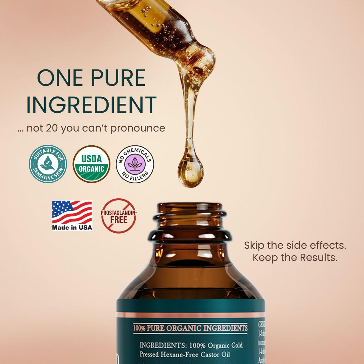 Live Fraiche Organic Castor Oil Eyelash Growth Serum packaging