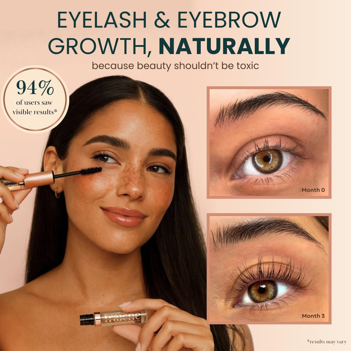 Live Fraiche Organic Castor Oil Eyelash Serum dual-ended applicator