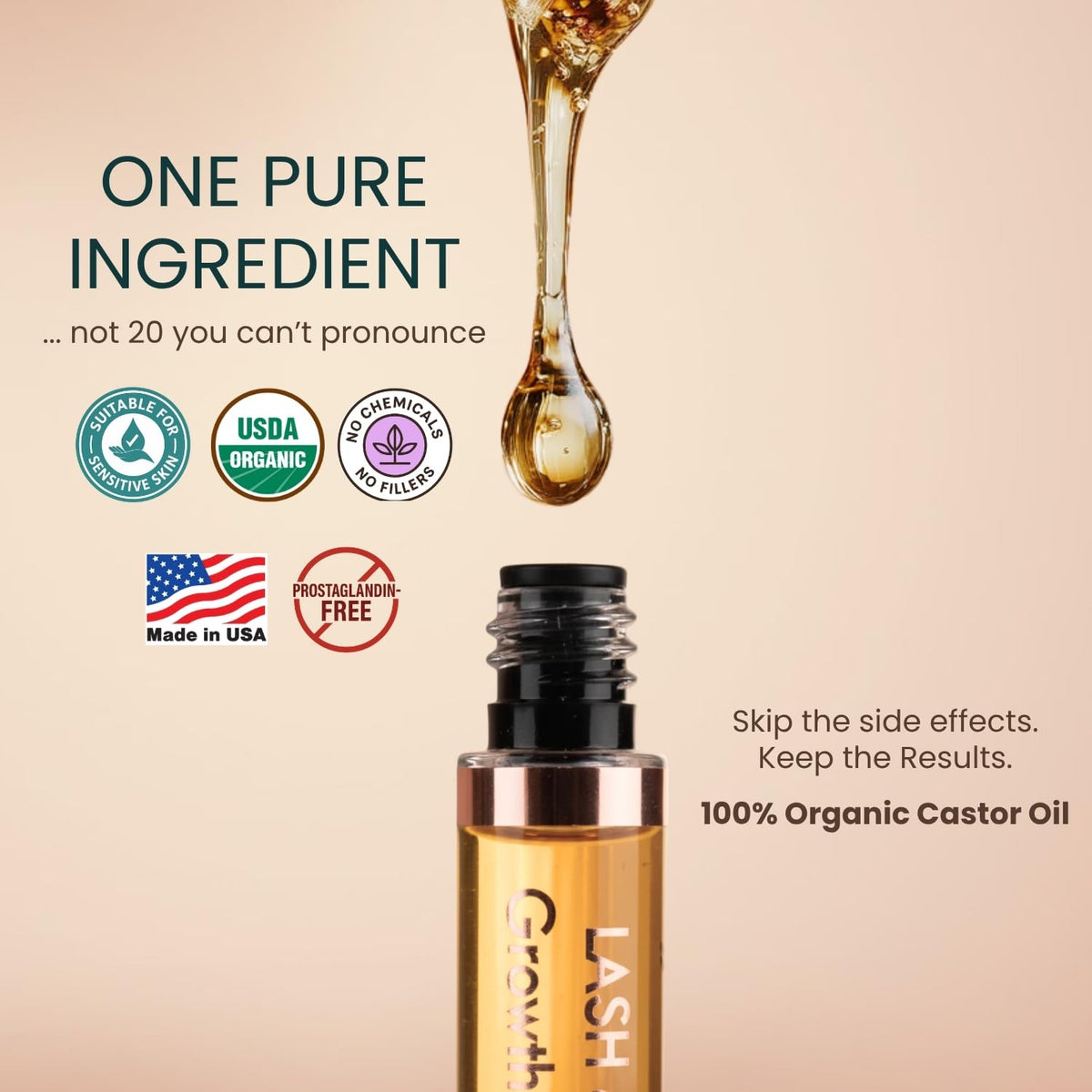 Live Fraiche Organic Castor Oil Eyelash Serum packaging