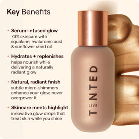 Live Tinted Hueglow Mini Liquid Highlighter Drops Moonlight swatch on skin