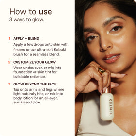 Live Tinted Hueglow Mini Liquid Highlighter Drops Moonlight with makeup brushes
