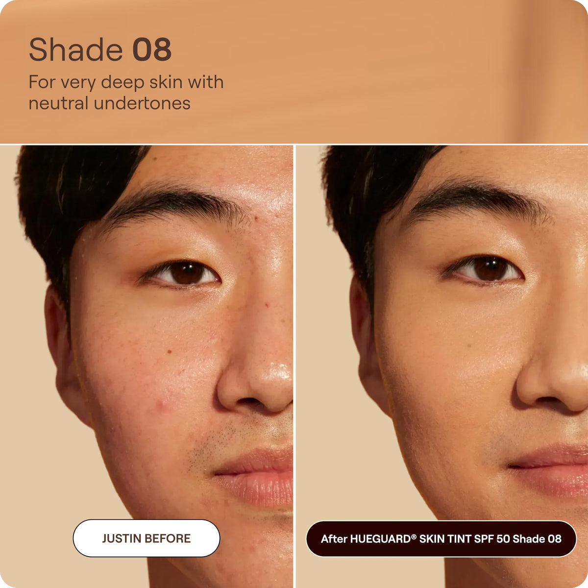 Live Tinted Hueguard Tinted Sunscreen SPF 50 application on skin