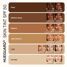 Live Tinted Hueguard Tinted Sunscreen SPF 50 application on skin