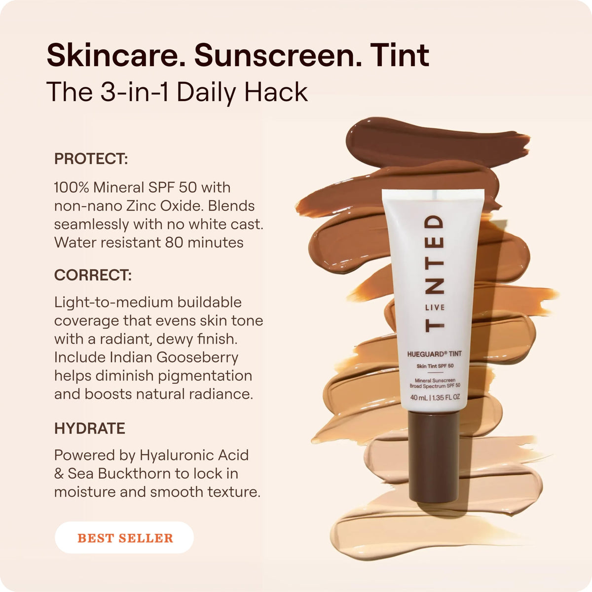 Live Tinted Hueguard Tinted Sunscreen SPF 50 packaging