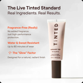 Live Tinted Hueguard Tinted Sunscreen SPF 50 texture on skin