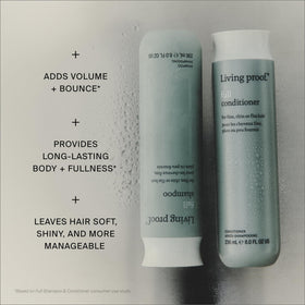 Living Proof Full Shampoo 2 oz in a bathroom setting