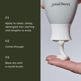Living Proof Full Thickening Blow-Dry Cream in bathroom setting