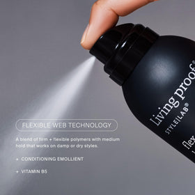 Living Proof Style Lab Flex Hairspray 358g in a bathroom setting