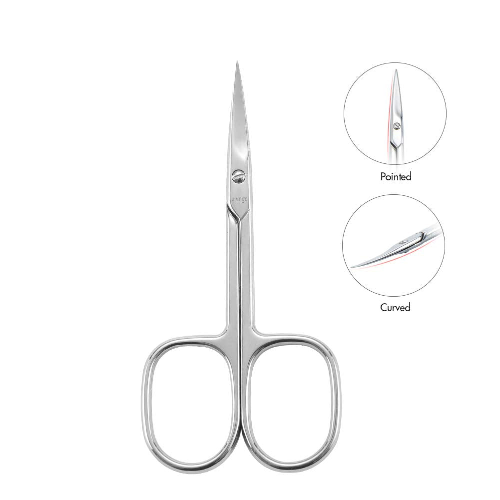 LIVINGO Nail Scissors in use for trimming eyebrows