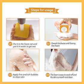 LIYALAN Turmeric Soap Bar in a lifestyle setting