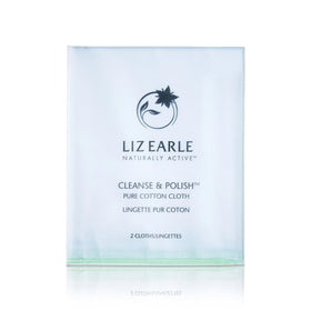 Liz Earle Pure Muslin Cloths front view, 2 pack