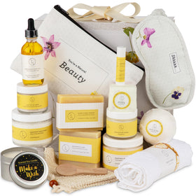 Lizush Citrus Spa Gift Basket front view with all items displayed
