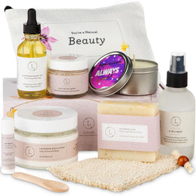 Lizush Spa Gift Set - 9 Piece Lavender Body Care Kit front view