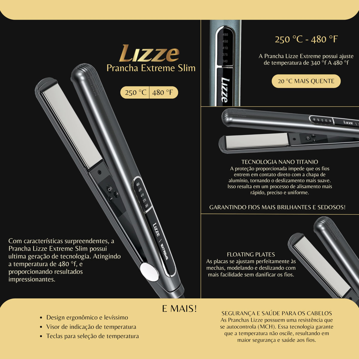 Lizze Extreme Professional Slim Titanium Straightener packaging
