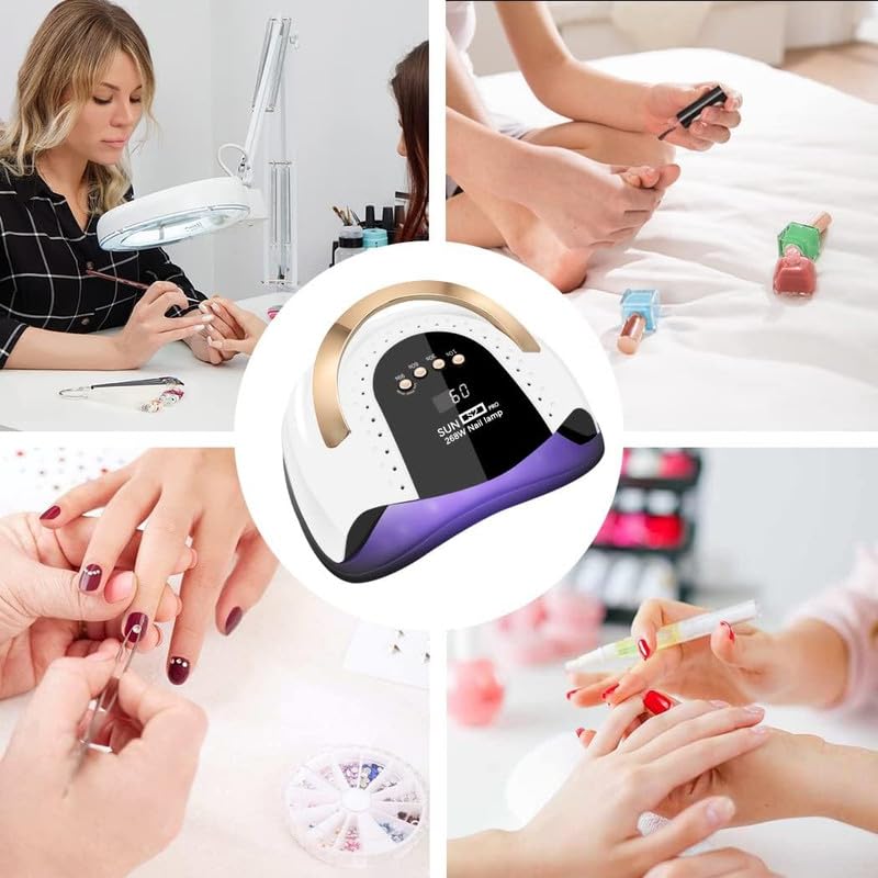 LKE 268W UV LED Nail Lamp lifestyle scene with manicured nails