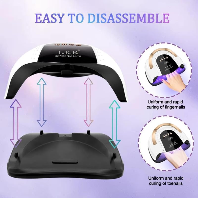 LKE 268W UV LED Nail Lamp with hand inside for curing