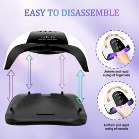 LKE 268W UV LED Nail Lamp with hand inside for curing