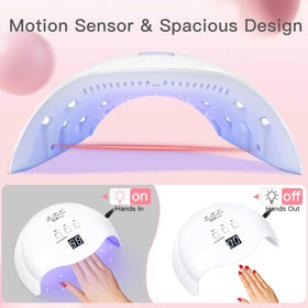 LKE Gel UV Lamp with hand inside for drying