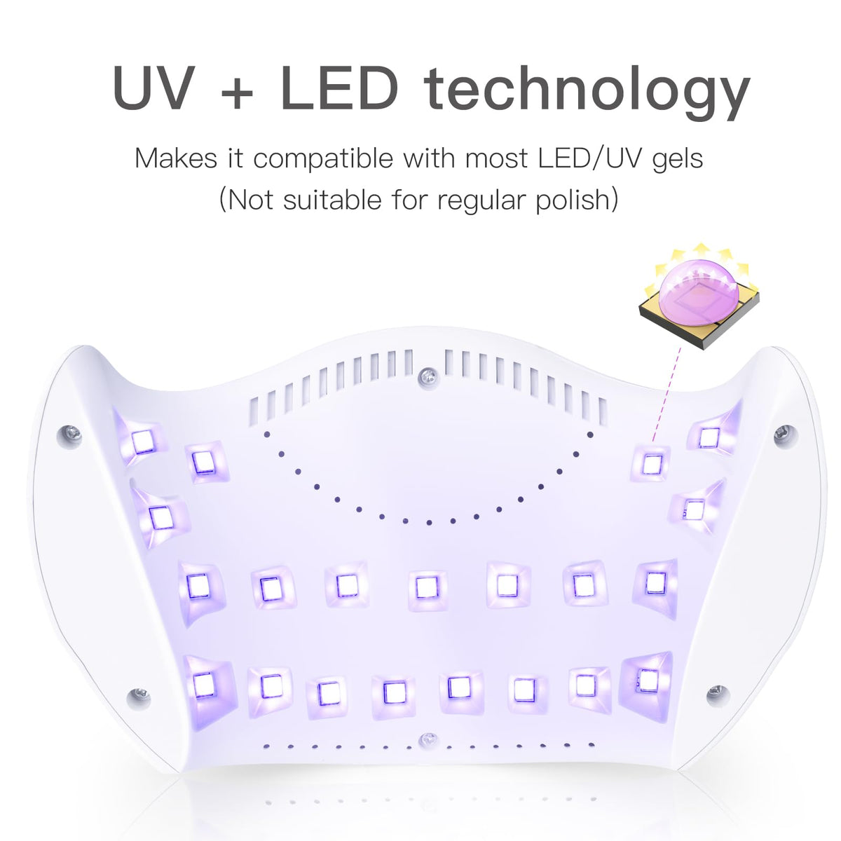 LKE Nail Lamp lightweight design with curved housing