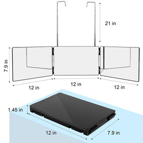 LMZNXCZ 3 Way Mirror showcasing 180-degree rotation