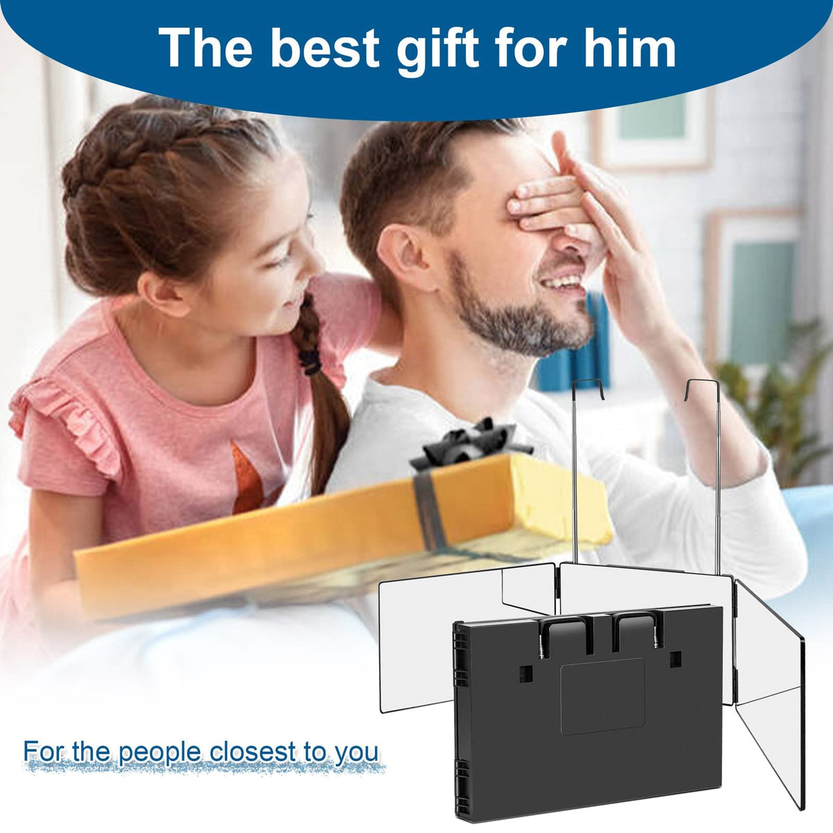 LMZNXCZ 3 Way Mirror with waterproof barber cape