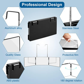 LMZNXCZ 3 Way Mirror with waterproof barber cape included