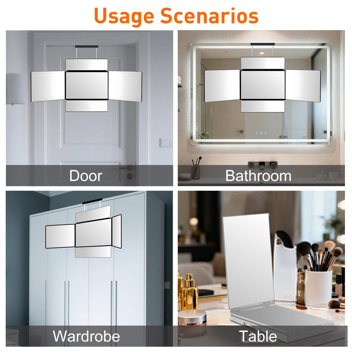 LMZNXCZ 5 Way Mirror hanging on a door