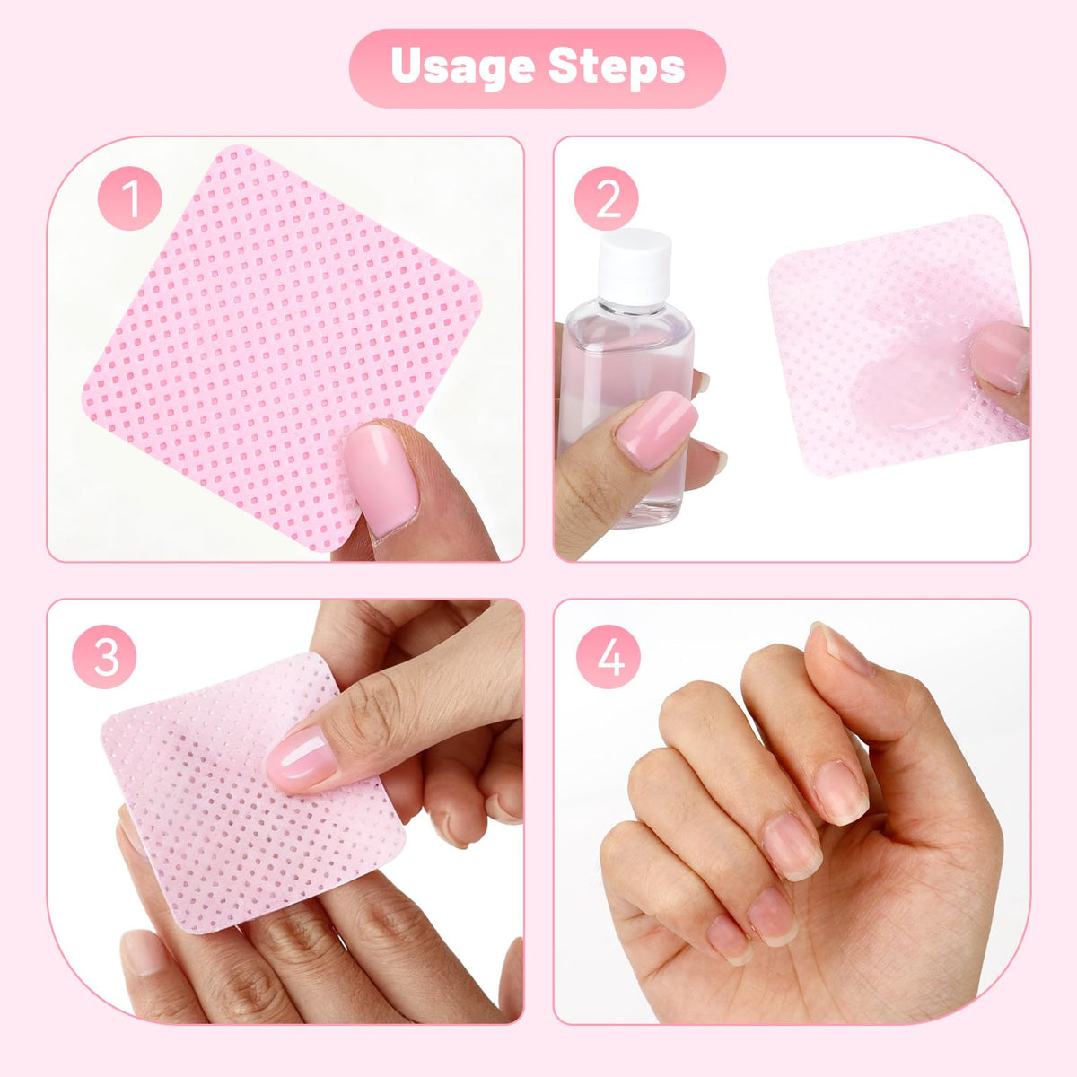 LNDIEHS nail wipes displayed with nail polish remover
