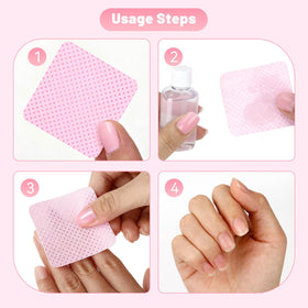 LNDIEHS nail wipes displayed with nail polish remover