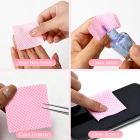 LNDIEHS nail wipes in use for nail polish removal