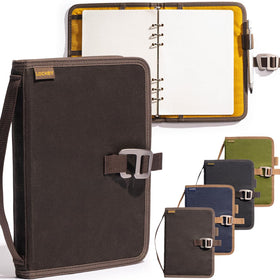 LOCHBY Field Binder A5 front view in waxed canvas
