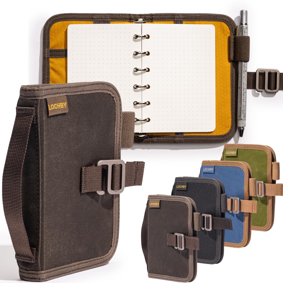 LOCHBY Field Binder A7 front view in waxed canvas