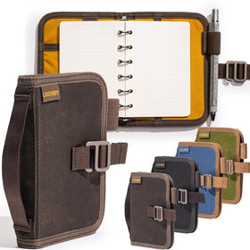 LOCHBY Field Binder A7 front view in waxed canvas