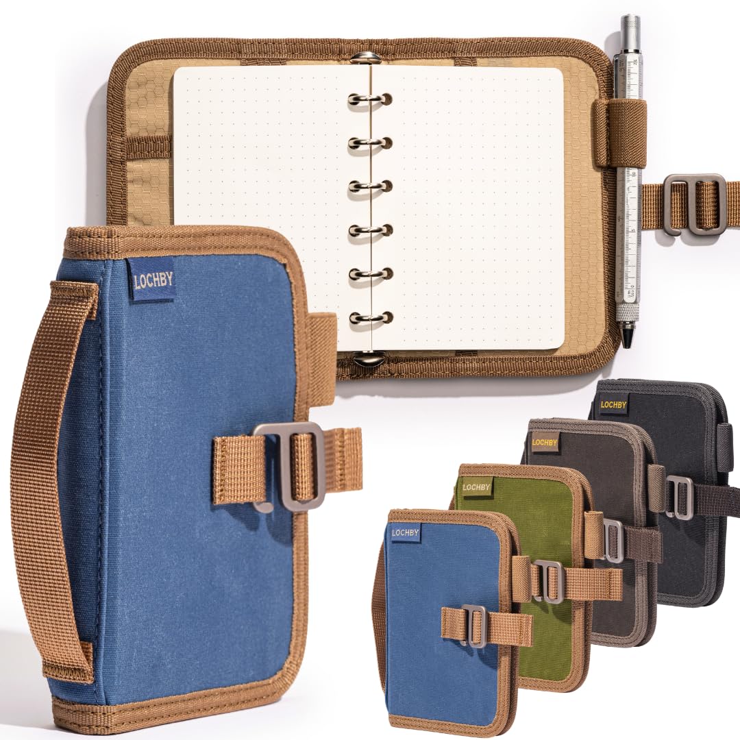 LOCHBY Field Binder A7 front view with water-resistant waxed canvas