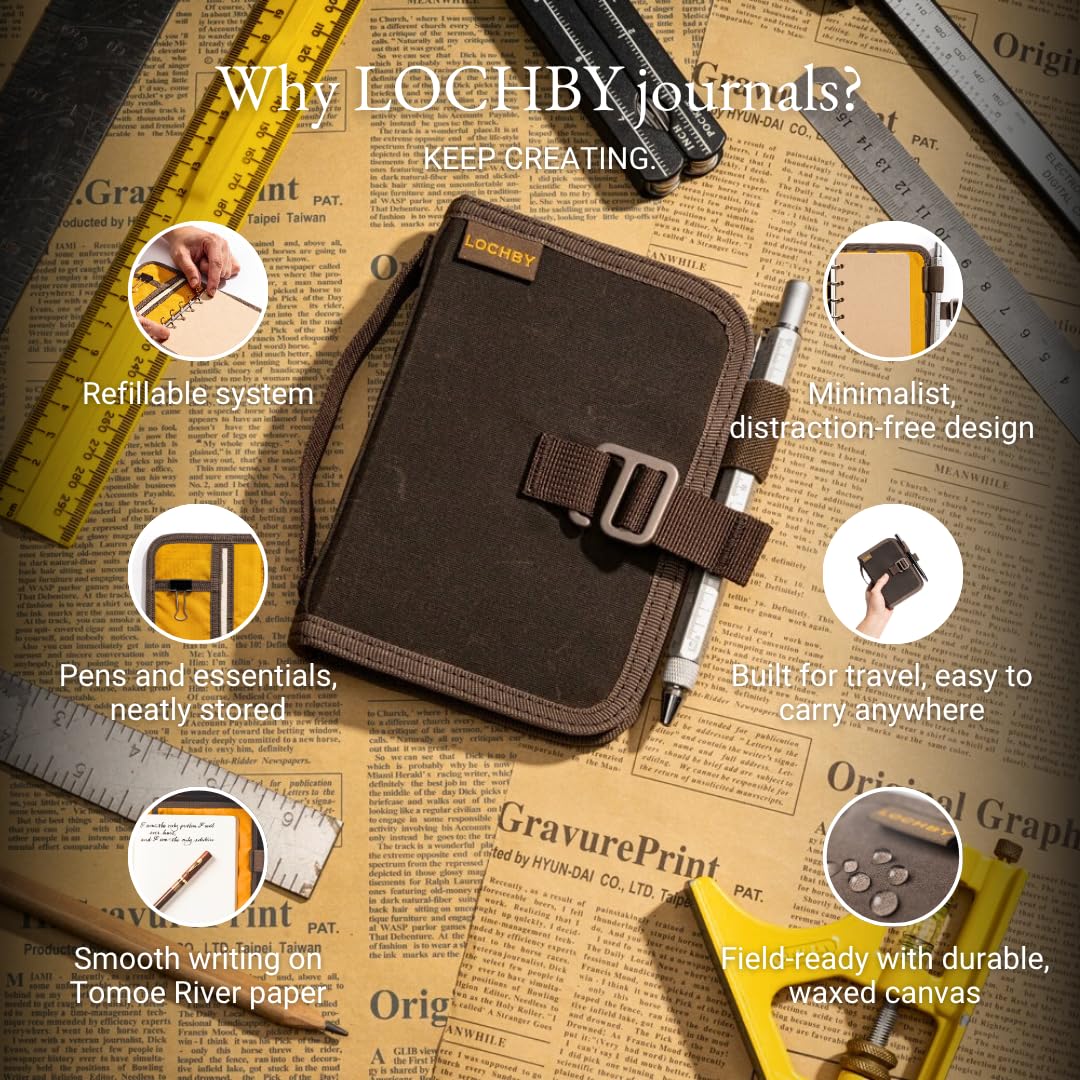 LOCHBY Field Binder A7 lifestyle shot on a desk