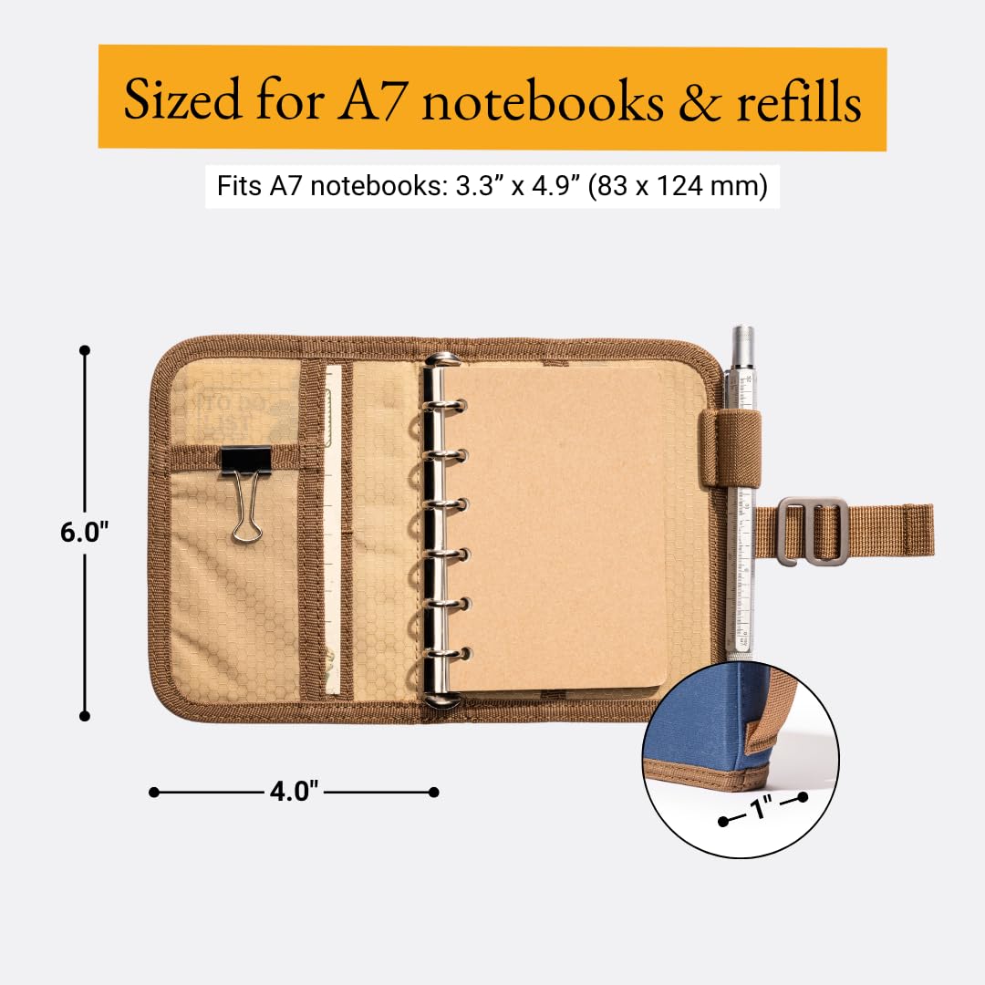 LOCHBY Field Binder A7 with multiple pockets for organisation