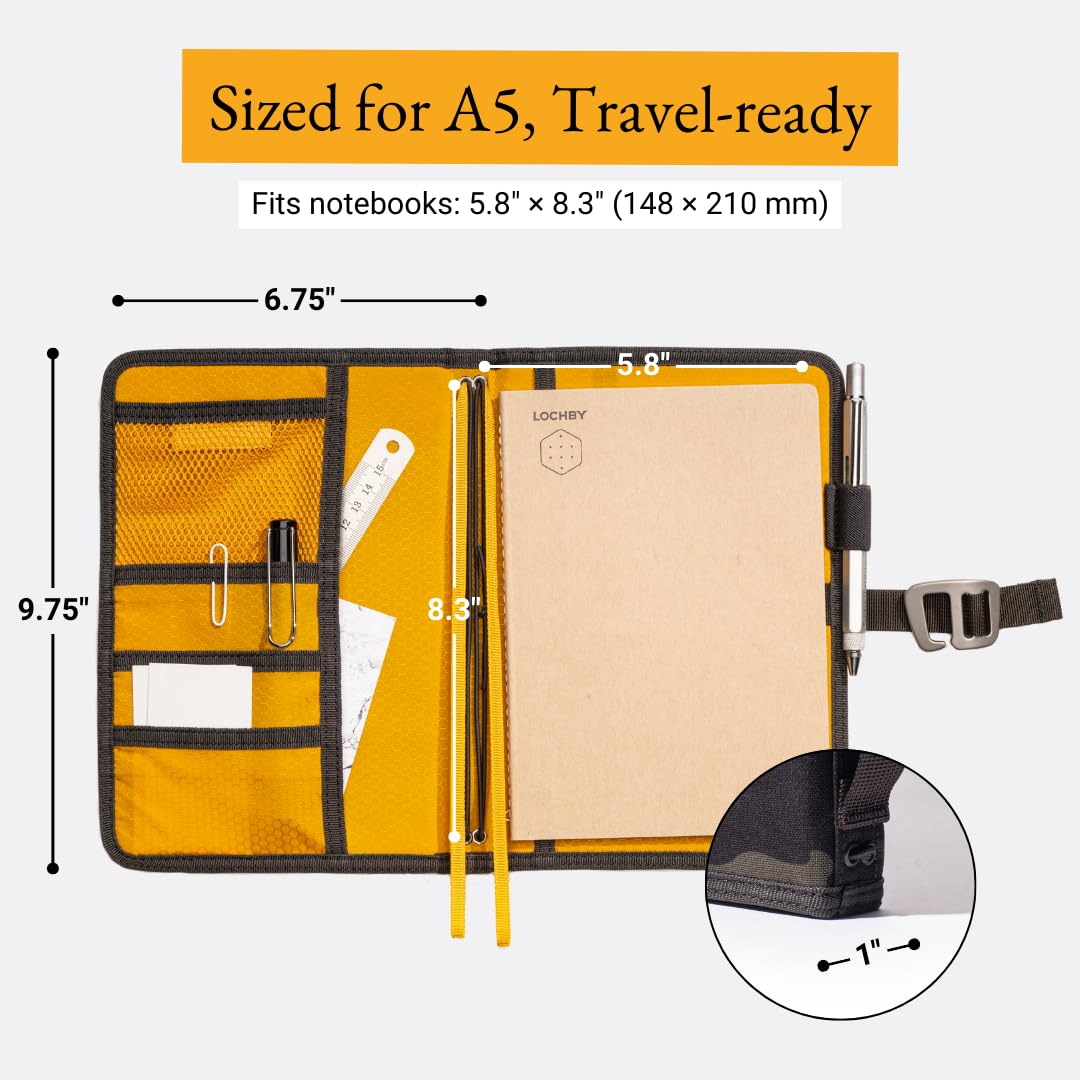 LOCHBY Field Journal showing integrated pen loop