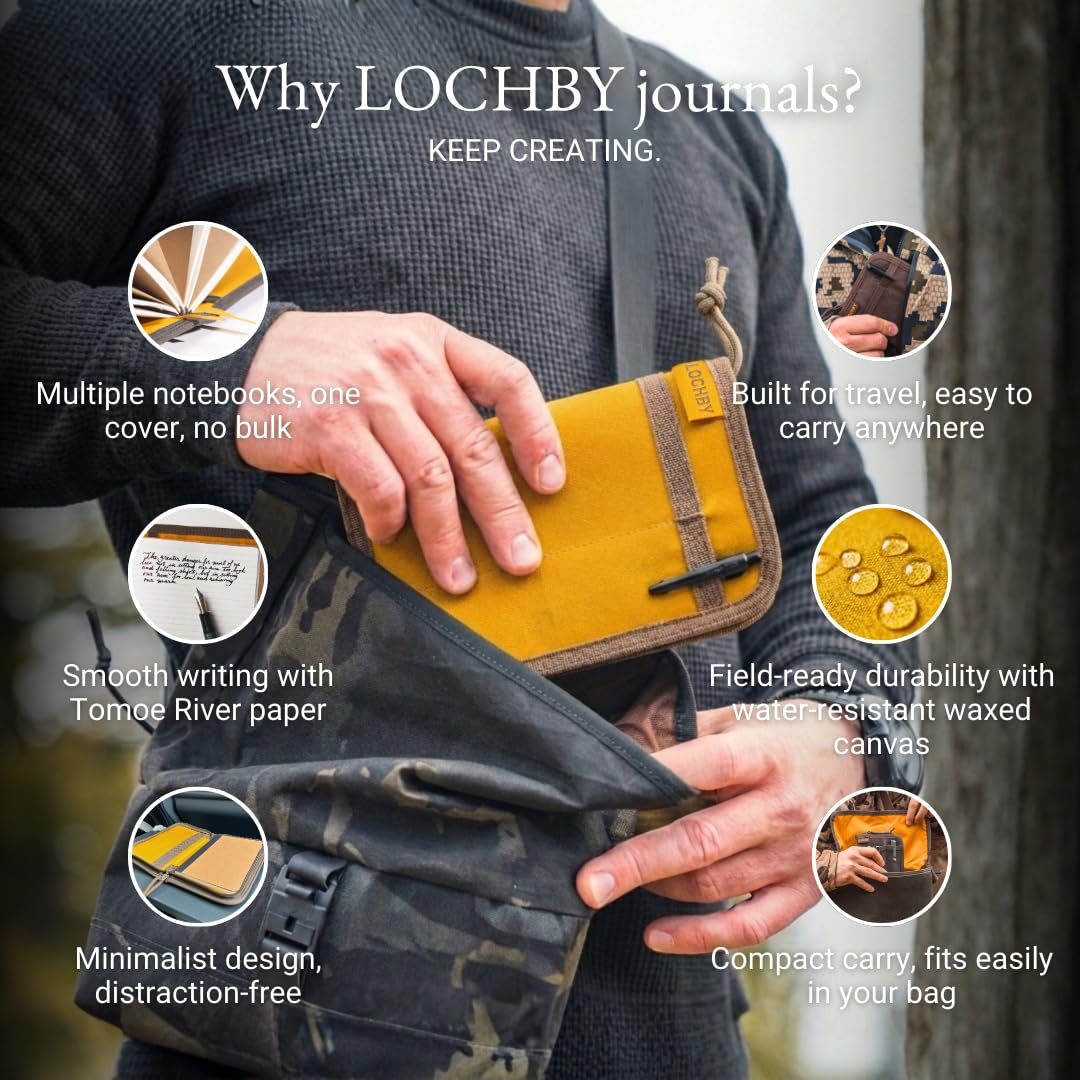 LOCHBY Pocket Journal back view with canvas texture