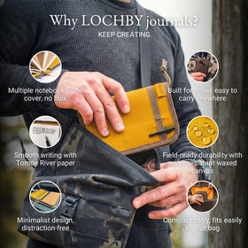LOCHBY Pocket Journal back view with canvas texture