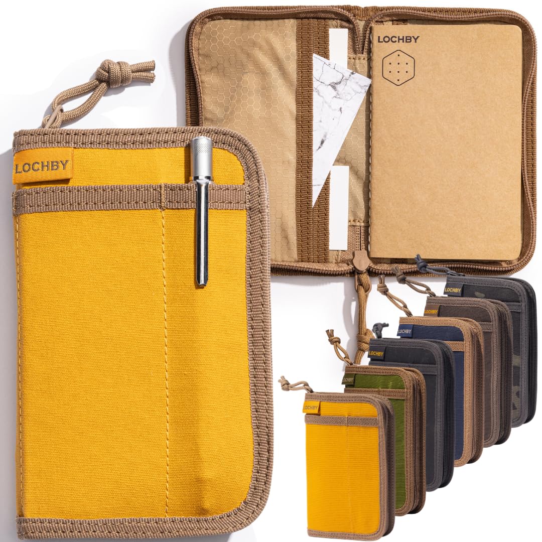 LOCHBY Pocket Journal front view in waxed canvas