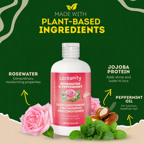 Locsanity 2-in-1 Shampoo and Conditioner bottle with label