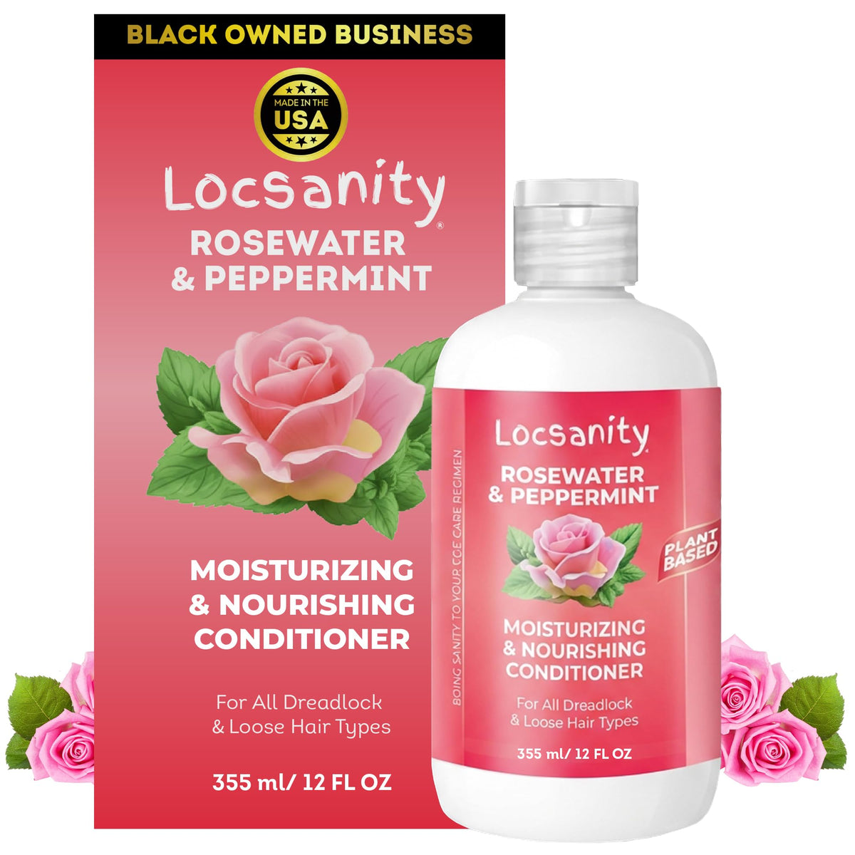 Locsanity Rosewater and Peppermint Conditioner front view