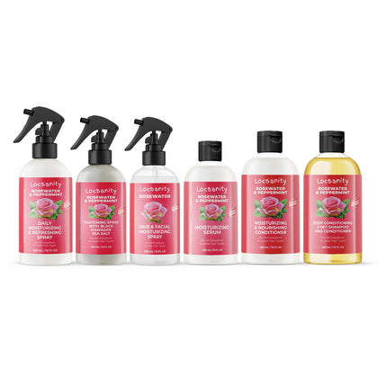 Locsanity Rosewater Peppermint Daily Moisturiser Spray front view