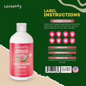 Locsanity Rosewater Peppermint Serum with fresh peppermint leaves