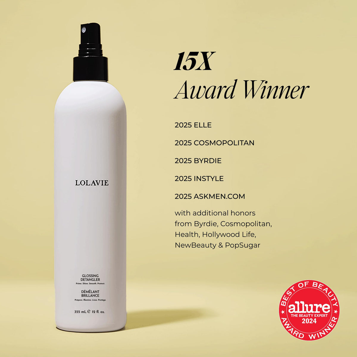 LolaVie Glossing Detangler 12 oz with spray nozzle
