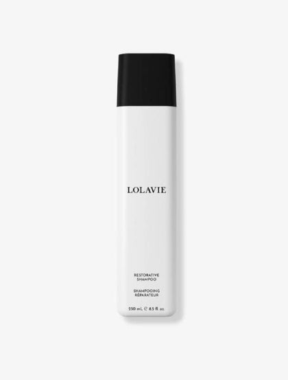 LolaVie Restorative Shampoo 8.5 Oz front view with botanical extracts